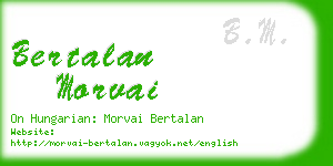 bertalan morvai business card